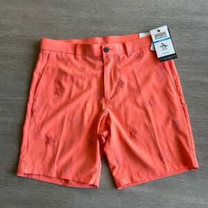 Original Penguin Men's Orange Moisture Wicking Shorts NWT Size 32
